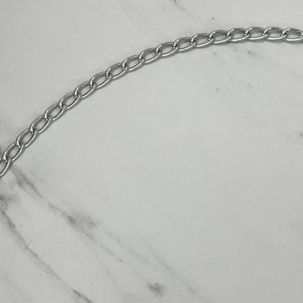 Silver Tone Metal Chain Link Belt Small Minimalist ✨